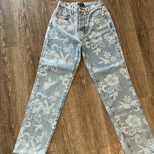 PLAYBOY High Rise Blue Jeans with Relaxed Fit